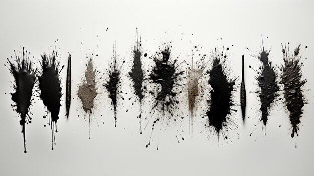 Ink stroke brushes resembling rake grit