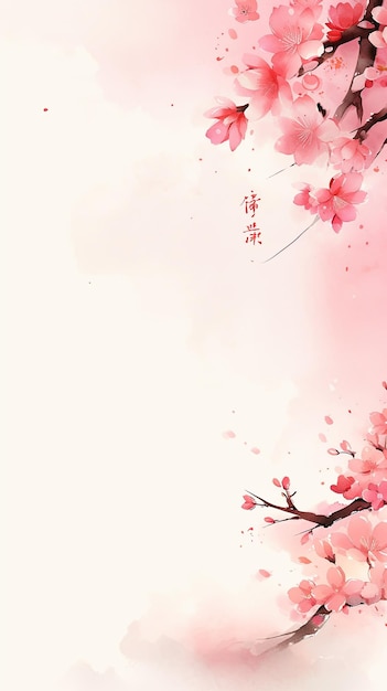 ink style korean background in pink