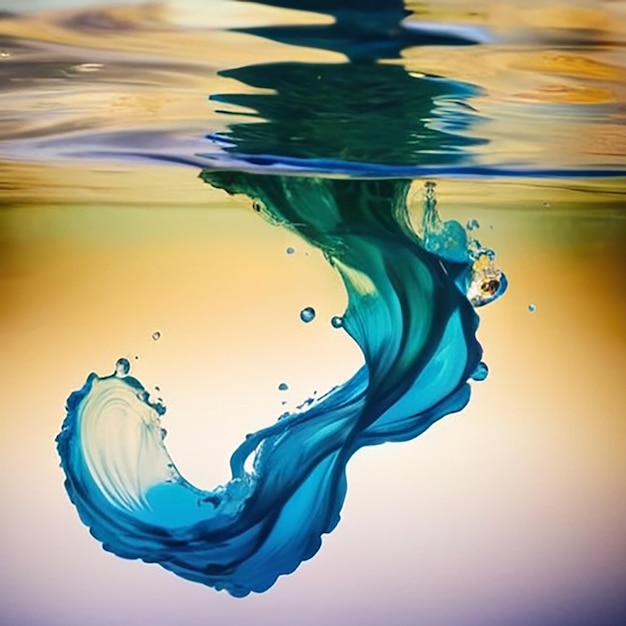 Ink in water photography for background with AI