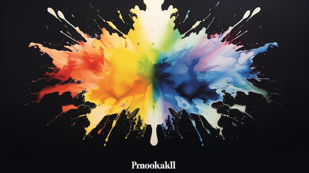 Inkblot Painting With Rainbow Colors