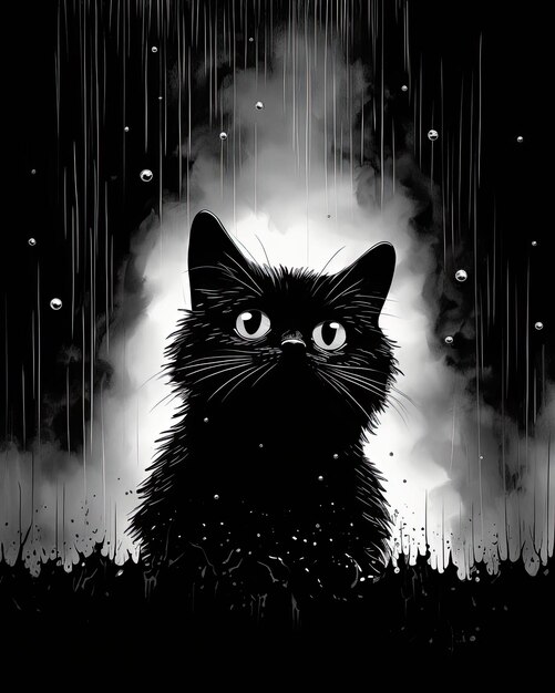 inkspore odyssey de fantasievolle escapades van een zwarte kat Ai Generated