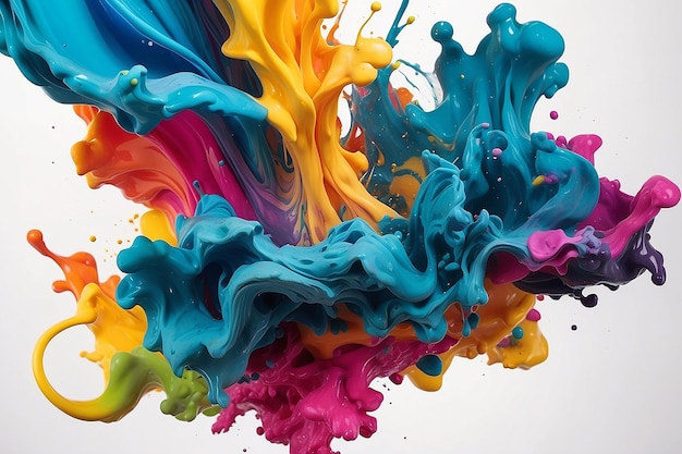 Inkt in water Splash acrylverf mengen Meerkleurige vloeibare kleurstof Abstracte sculptuur achtergrondkleur