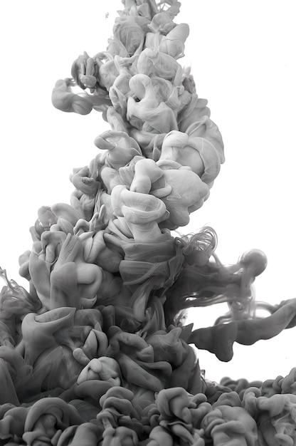 Inkt in water Splash verf mengen Meerkleurige vloeibare kleurstof Abstracte sculptuur achtergrondkleur