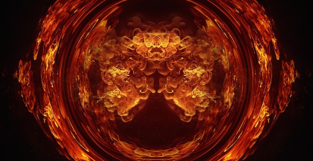 Inkt waterdruppel kleur mist stroom oranje rook mix