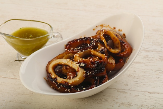 Inktvis teriyaki ring