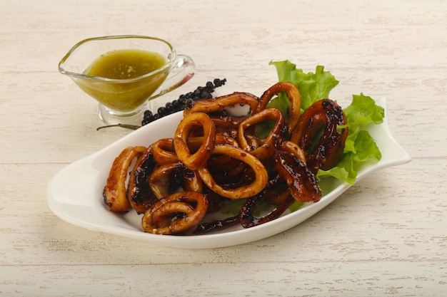 Inktvis teriyaki ring