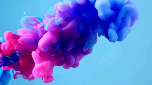 Inktvlek in paarse en blauwe tinten