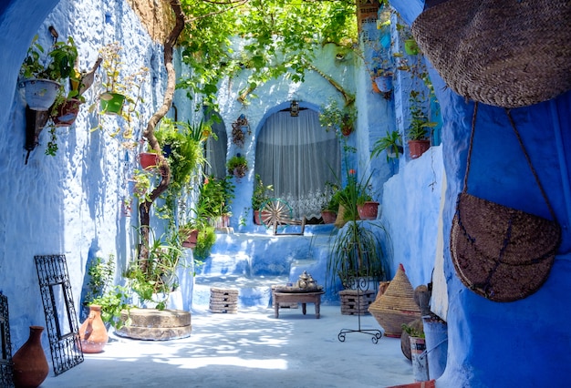 Inner traditional yard interior in Morocco