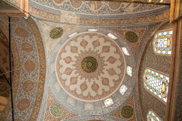 Inner view of dome in Ottoman architecture