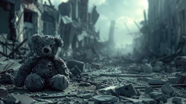 Innocence Amidst Desolation A Teddy Bears Tale of Conflict