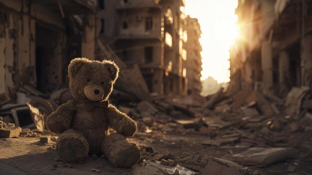 Innocence Amidst Desolation A Teddy Bears Tale of Conflict