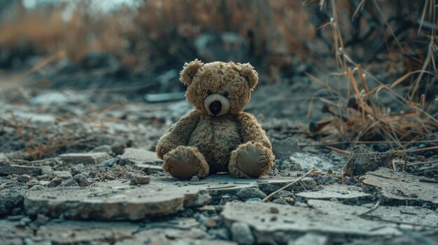 Innocence Amidst Desolation A Teddy Bears Tale of Conflict