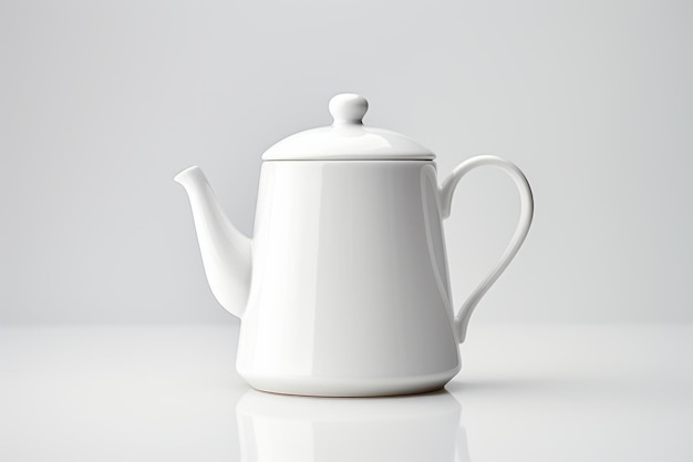 Innocence and Simplicity A White Coffee Pot on a White Background