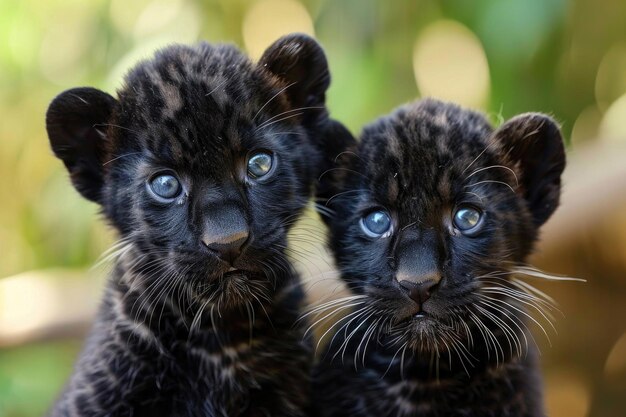 Photo the innocent charm of panther cubs