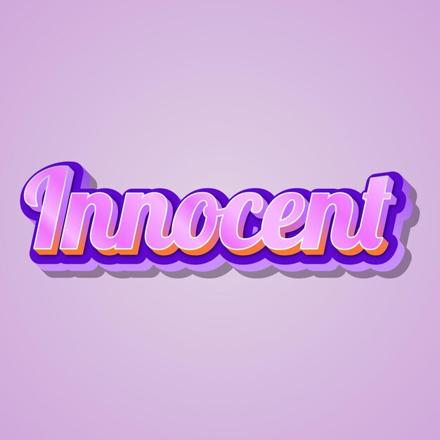 Innocent typography 3d design cute text word cool background photo jpg
