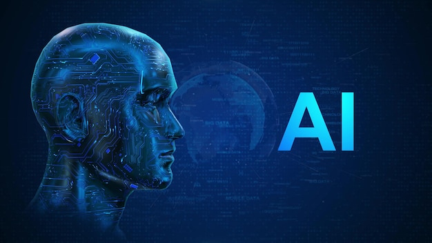 Innovatie in kunstmatige intelligentie Technologie Processor chip tech blockchain virtuele printplaat