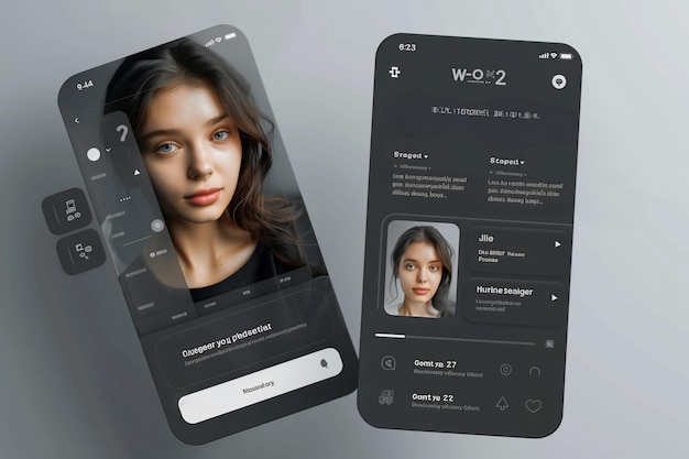 Innovatief ontwerp van de mobiele interface met een profielfoto van de gebruiker