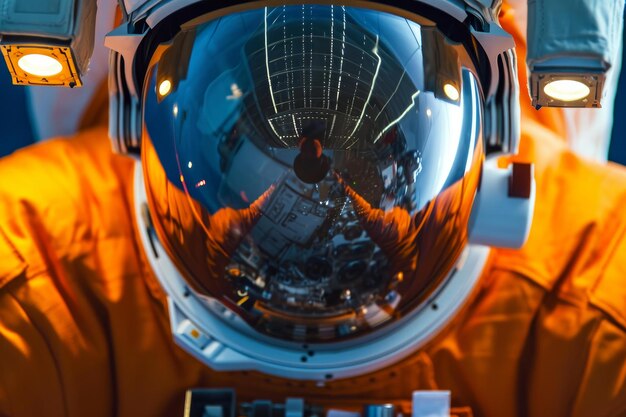 Innovatieve astronaut oranje ruimteschip Generate Ai