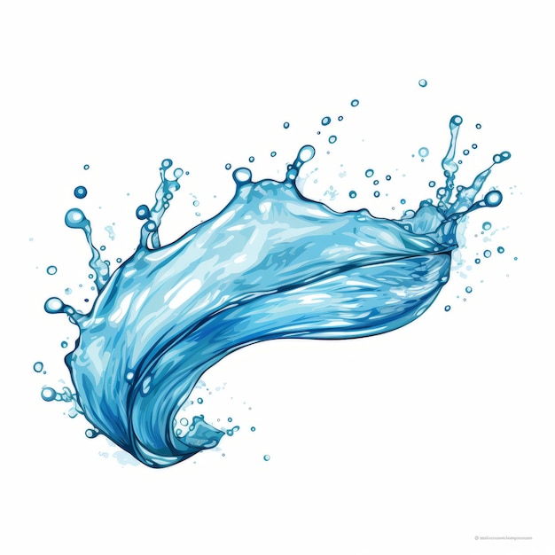 Innovatieve Blue Water Splash Cartoon Tekening Print door Peter Waugh