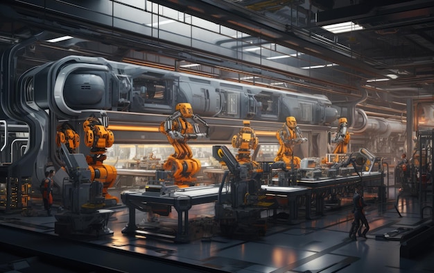 Innovatieve robotica productie hub met humanoïde integratie