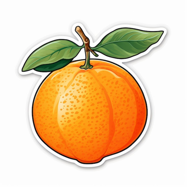 Foto innovatieve tangerine fruit sticker met gene luen yang stijl