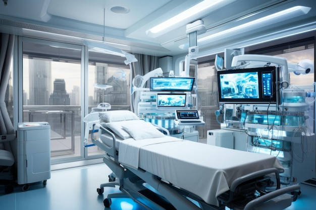 Innovatieve technologie in een moderne ziekenhuisoperatiekamer Generatieve AI