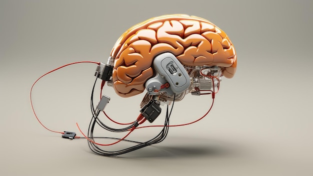 脳のインターフェース デバイス イラスト 科学 現代 フューチャリスト テクノロジー アイコン 抽象的なイノベーション