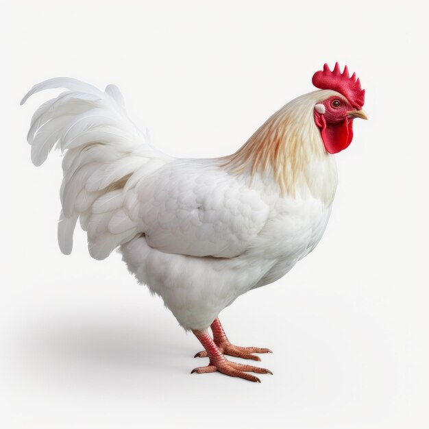 Photo innovative 3d render of a white rooster on a white background