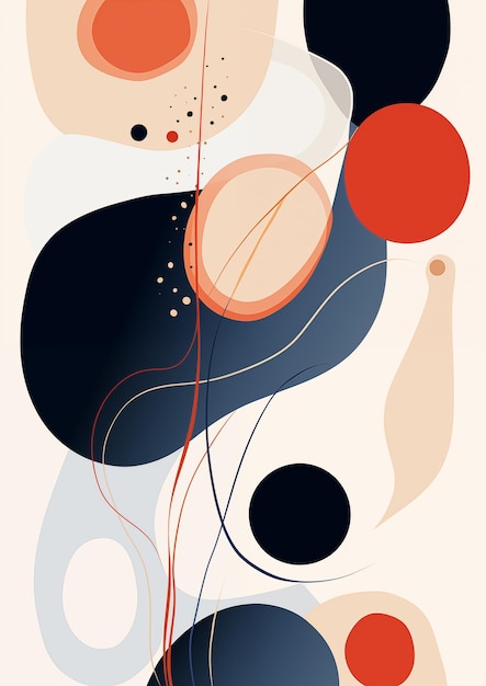 Innovative Abstract Illustration with Light Bronze and Navy Lines