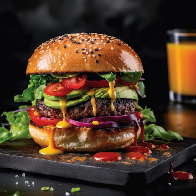 Innovative Burger Creation with Unexpected Ingredients