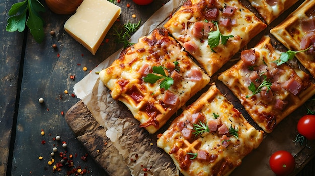Инновационная кухня Свежевыпеченная пицца Вафли - веселое сочетание итальянской и вафлиной кухни