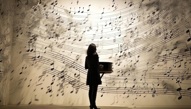 Innovative image where camera shutters transform into musical notes playing a symphony