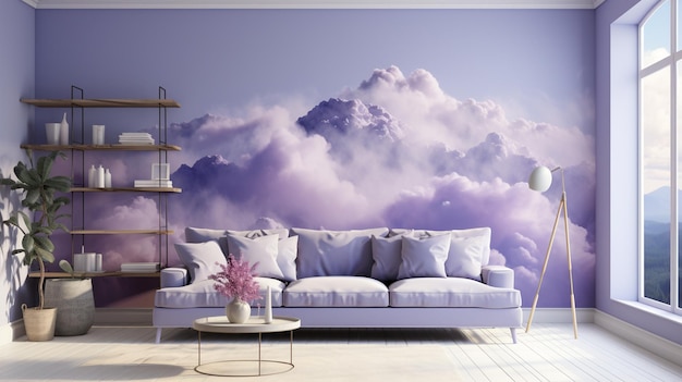 Photo innovative and lavender clouds cal for enchanting stylish innovative photo