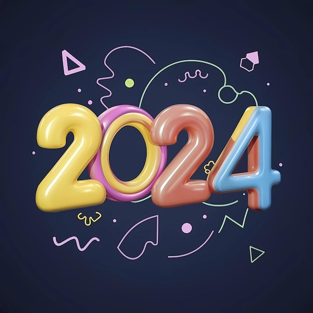 Innovative New Year Typography Design for 2024 A Creative Approach