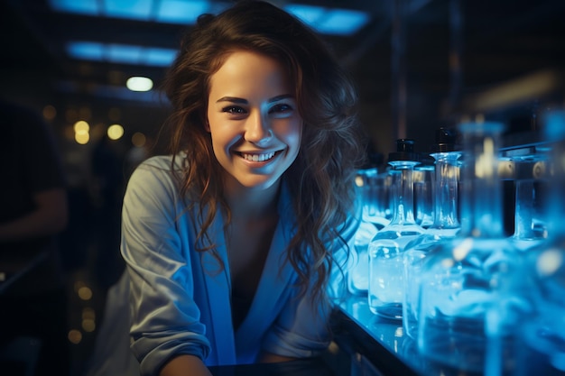 Innovative Research Brilliant Young Female Scientist at Work