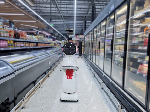 Innovative shopping robots in the supermarket lol