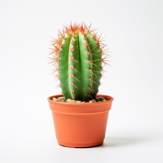 Innovative Techniques Showcase Vibrant Orange Cactus In Dark Pot