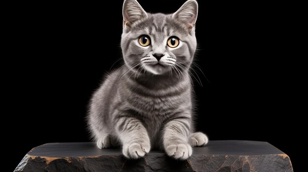 Inquisitive Scottish Kitten Hypnotic Eyes Luxuriously Fluffy Fur and Utterly Charming Beauty