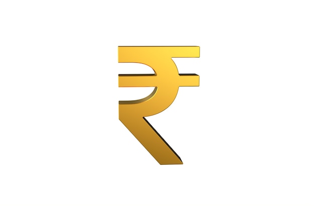 INR indian currency rupee symbol in 3d