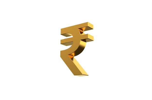 INR indian currency rupee symbol in 3d