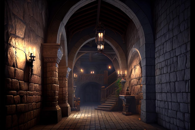 Insanely detailed cinematic photography of a medieval French old street cut throat place