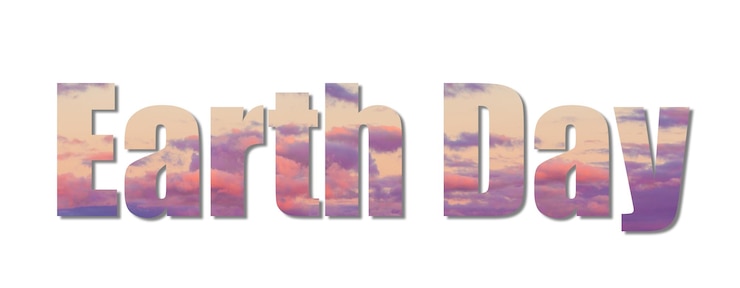 Foto inschrift earth daygreen earth day words concept witte geïsoleerde achtergrondearth day 22 aprilbanner