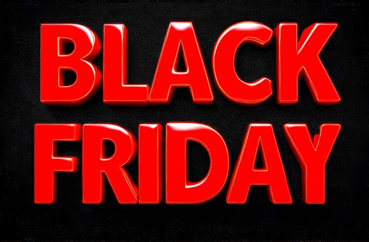 Photo the inscription black friday in red letters on a black background