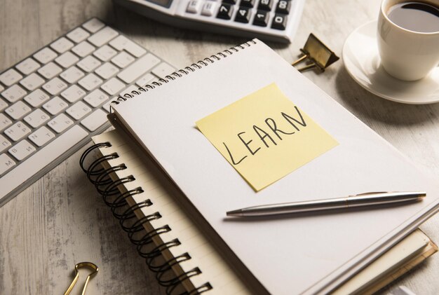 the inscription learn on paper