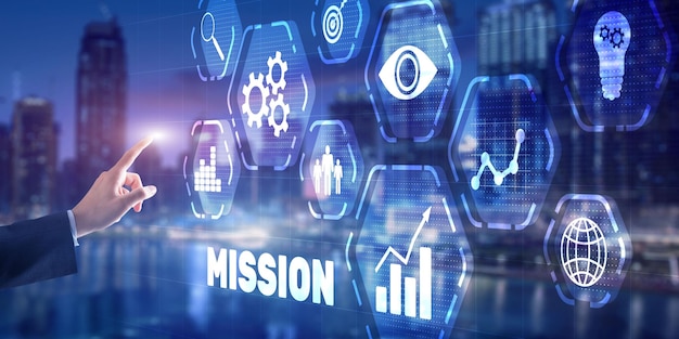 Inscription mission Business Technology network concept 2021