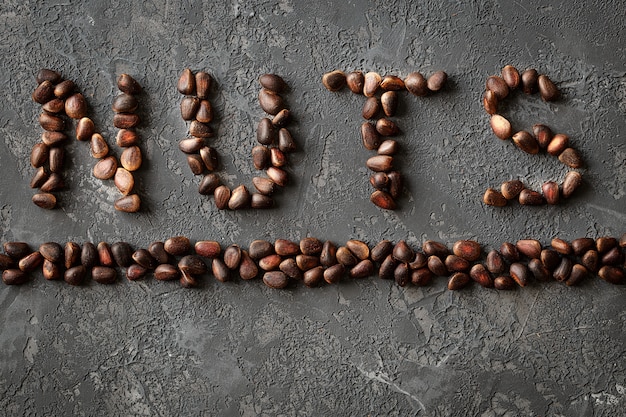 Inscription Nuts from different nuts