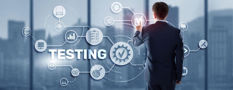 Photo inscription testing on virtual display business medicine modern technology internet and networking concept