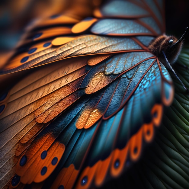 Insect close-up macrofotografie een vlindervleugels Grote scherptediepte en veel insectendetails op een geïsoleerde achtergrond
