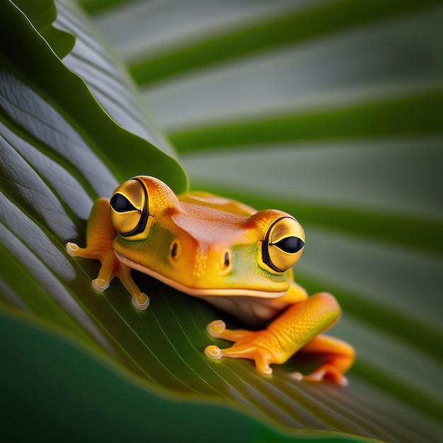 Insect closeup macro photography a Goldeneyed leaf frog Great depth of field and lots of insect details on an isolated background