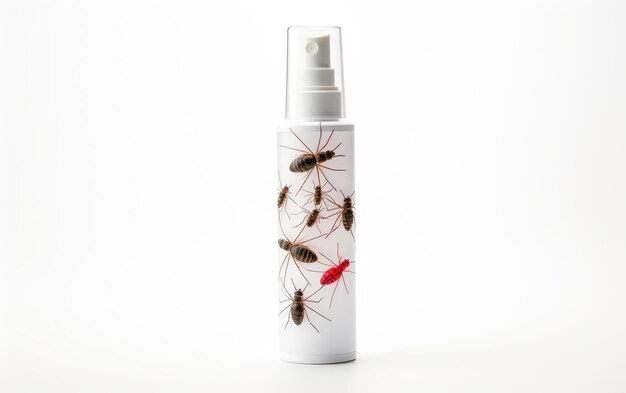 Foto spray repellente per insetti su sfondo bianco